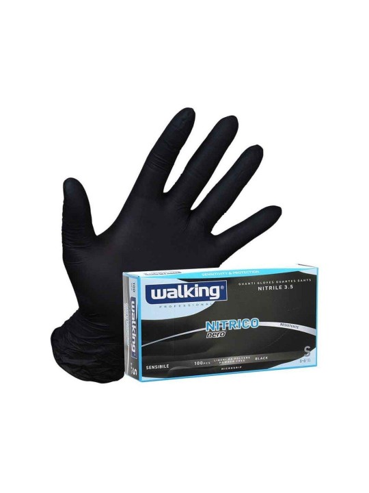 Guanti in nitrile neri taglia S Walking Professional conf. 100pz