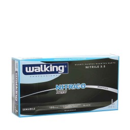 Guanti in nitrile neri taglia L Walking Professional conf. 100pz