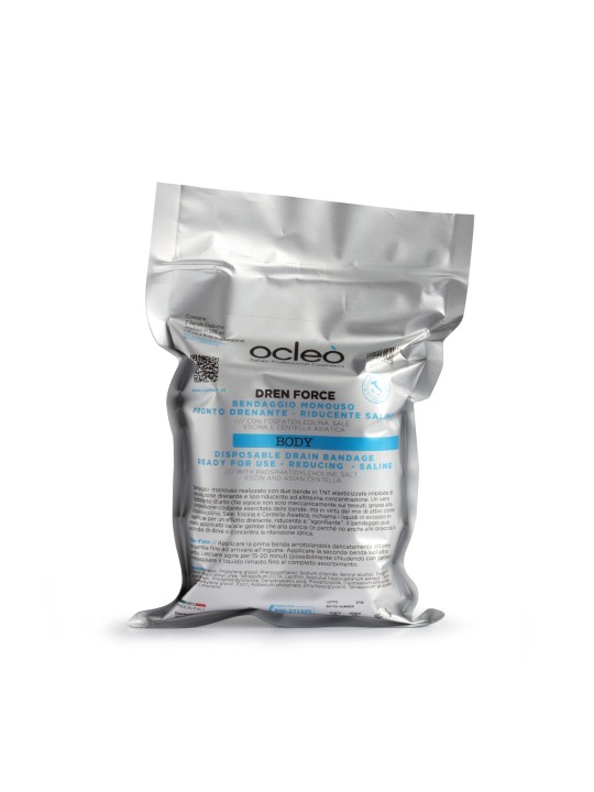 Bendaggio monouso riducente salino Ocleò Dren Force body 2 bende