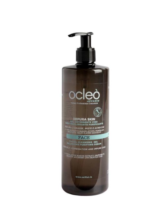 Gel detergente viso sebo equilibrante purificante Ocleò Depura Skin face 500ml