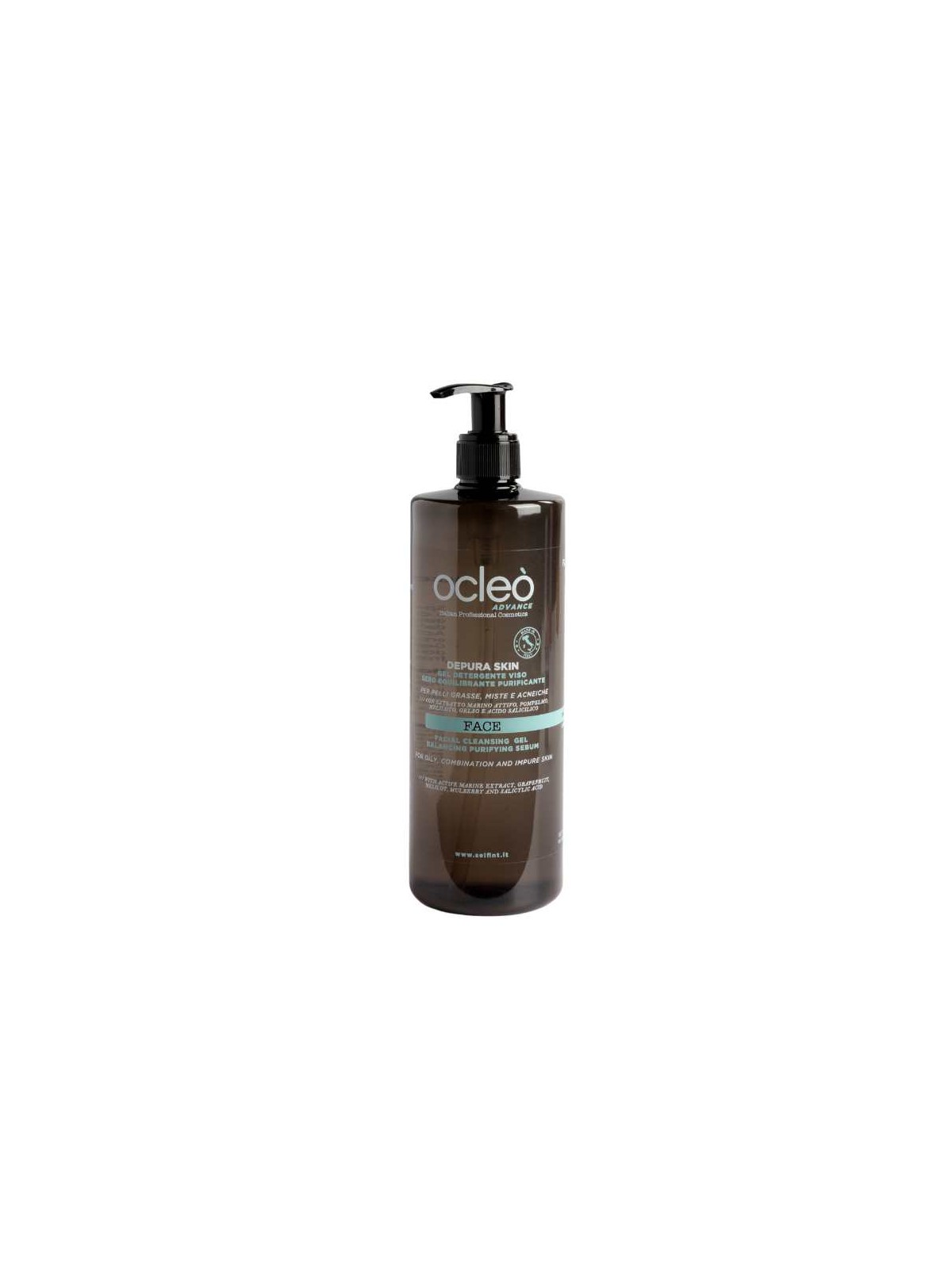 Gel detergente viso sebo equilibrante purificante Ocleò Depura Skin face 500ml