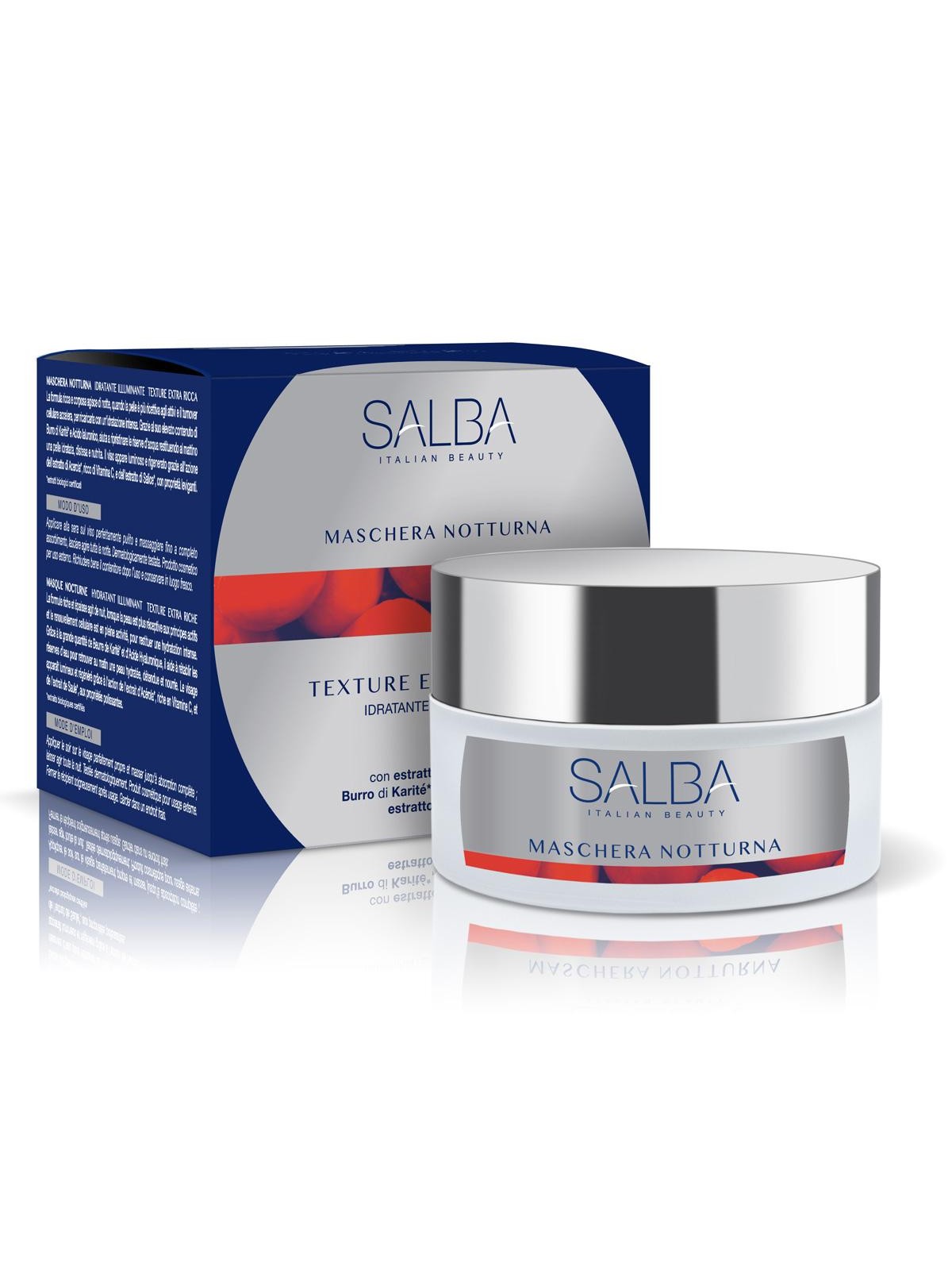 Maschera viso notturna idratante texture extra ricca Salba 50ml