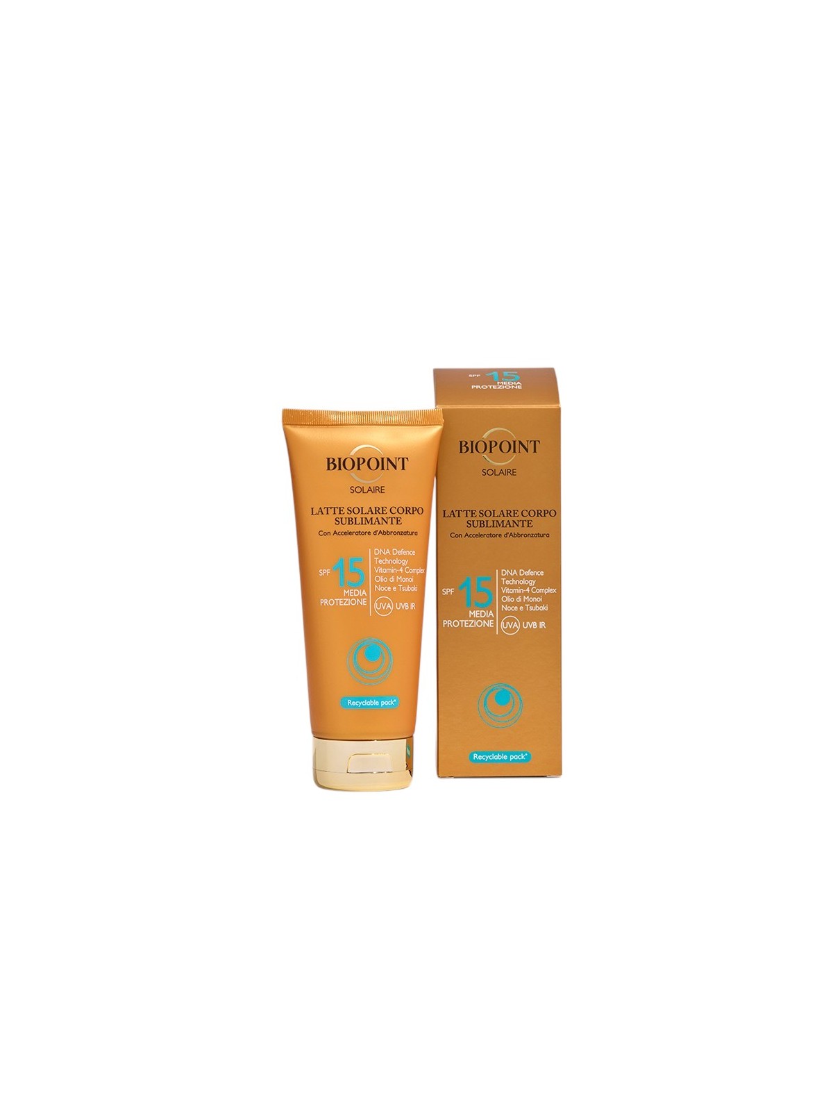 Latte protezione solare corpo sublimante SPF15 Biopoint 200ml