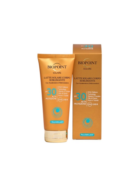 Latte protezione solare corpo sublimante SPF30 Biopoint 200ml