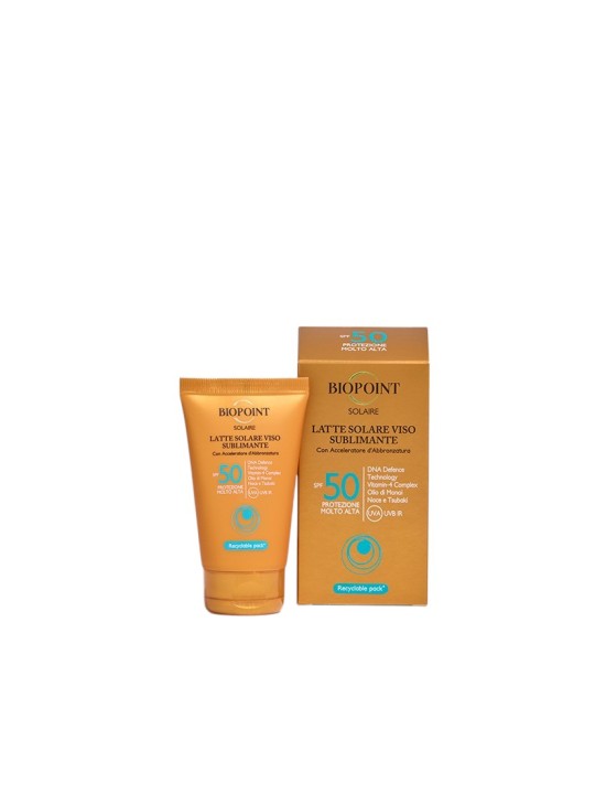 Latte protezione solare viso sublimante SPF50+ Biopoint 50ml