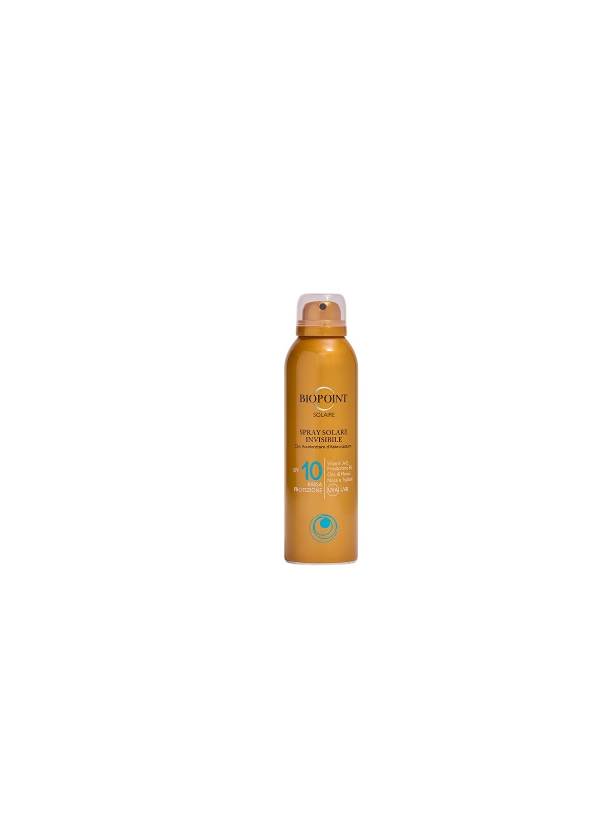Spray solare invisibile con acceleratore d'abbronzatura SPF10 Biopoint 150ml