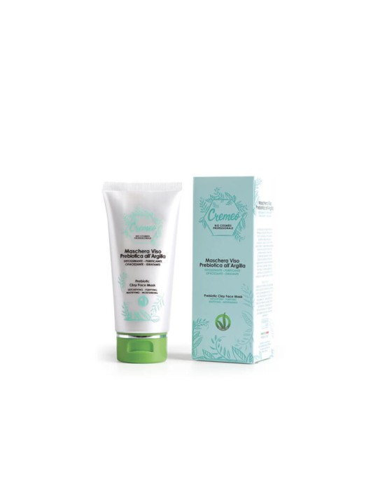 Maschera viso prebiotica purificante idratante all'argilla Cremeò 75ml